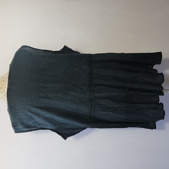 Greater Good Network Women's Hunter Green Sequin Beaded Crinkle Fabric Top 3XL - Picture 9 of 14